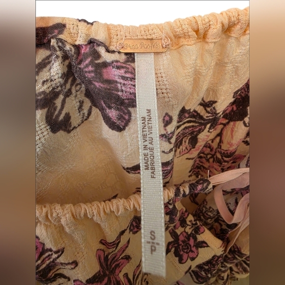 Free People Sunbaked Swing Dress Peach Combo Floral- Size Small - Picture 5 of 5